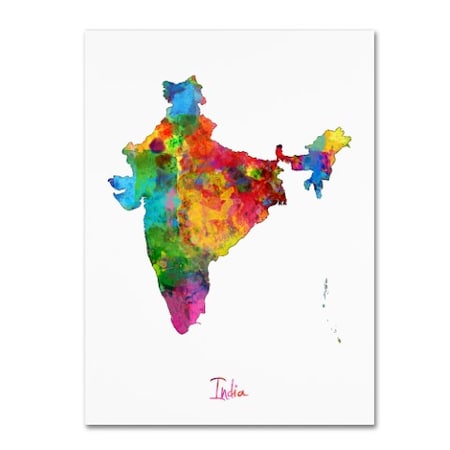 Michael Tompsett 'India Watercolor Map II' Canvas Art,18x24